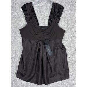 Black Halo Juliet Dress Brown Sleeveless Silk‎ Blend Top Women's Size L NWT